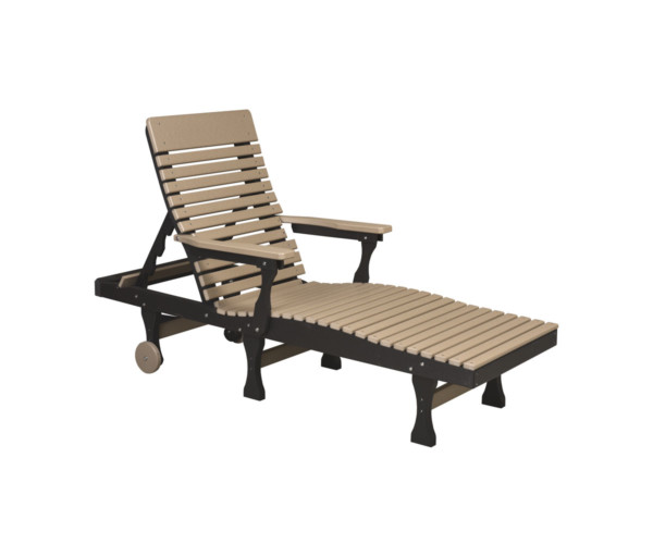 Poly Tan Casual Back Chaise Lounge Chair